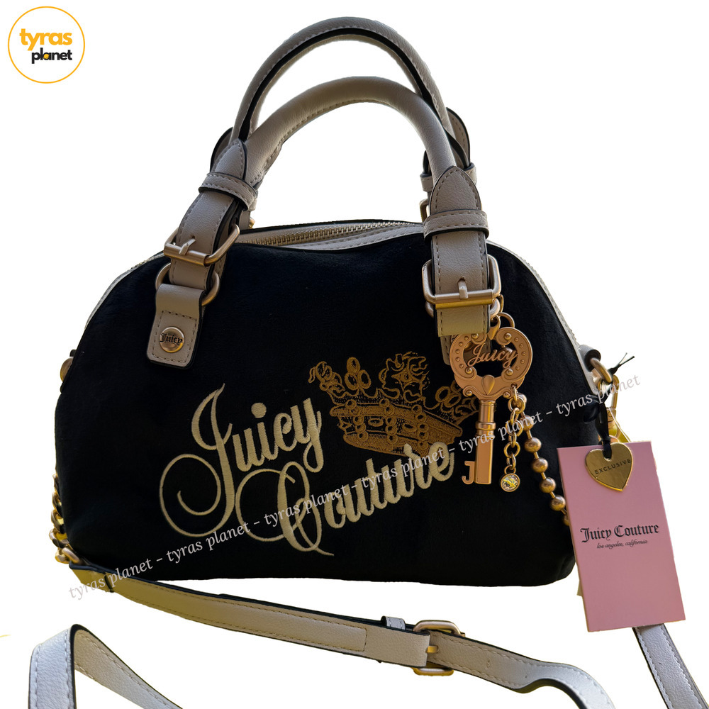 Exclusive Juicy Couture BLACK Liquorice The Key To Juicy Dome Satchel Crossbody